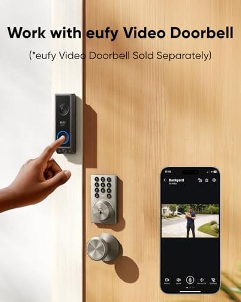 eufy Security Smart Lock C30, Keyless Entry, Built-in WiFi Deadbolt for Front Door, No Bridge Required, Easy Installation, App Remote Control, Auto Lock, Nickel