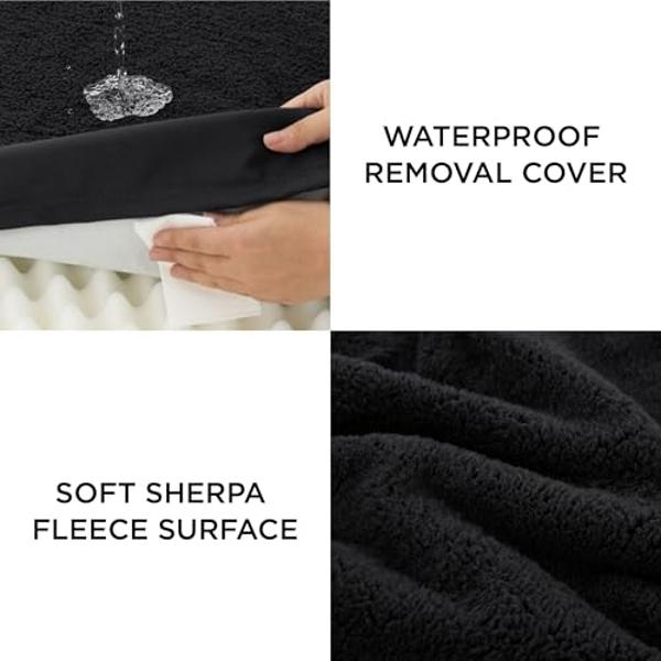 Bedsure Dog Beds Large Sized Dog - Extra-Large Orthopedic Waterproof Puppy Bed with Removable Washable Cover, Egg Crate Foam Pet Mat, Suitable for Pet Up to 100 lbs