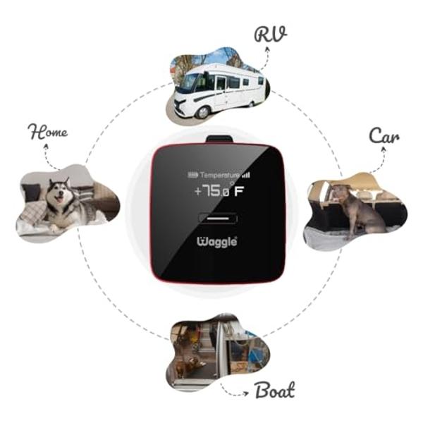 Waggle RV/Pet Safety Temperature Monitor - PRO (GPS) | 4G LTE, Instant Power Outage/Temp/Humidity Alerts | GPS & Geofencing for RVers.