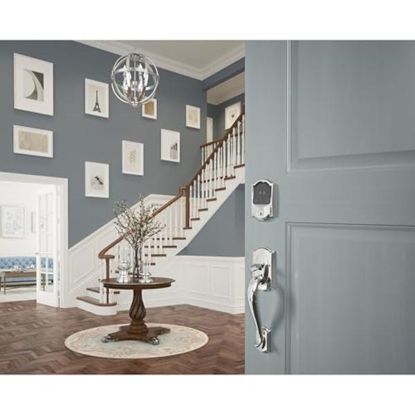 Schlage BE365 CAM 626 Camelot Keypad Deadbolt, Electronic Keyless Entry Lock, Satin Chrome