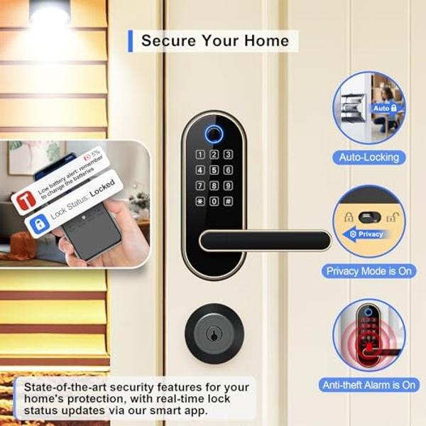 eufy Security Smart Lock C30, Keyless Entry, Built-in WiFi Deadbolt for Front Door, No Bridge Required, Easy Installation, App Remote Control, Auto Lock, Nickel