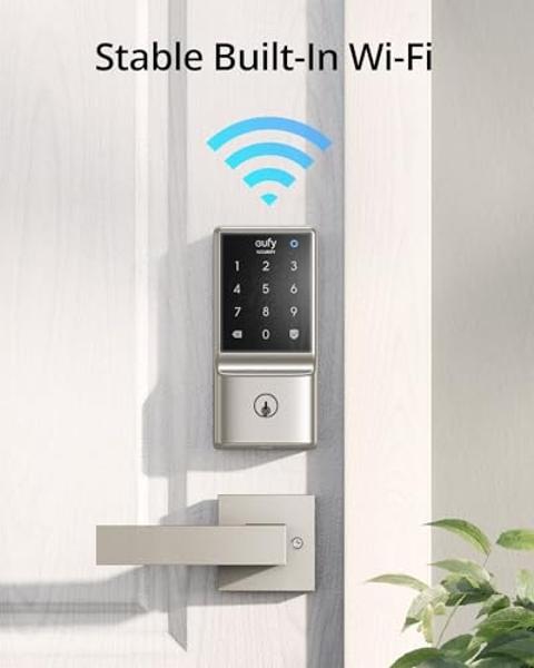 eufy Security Smart Lock C210, WiFi Deadbolt with Keyless Entry, Touchscreen Keypad, Easy Installation, and Remote App Control, No Bridge Needed, New Nickel
