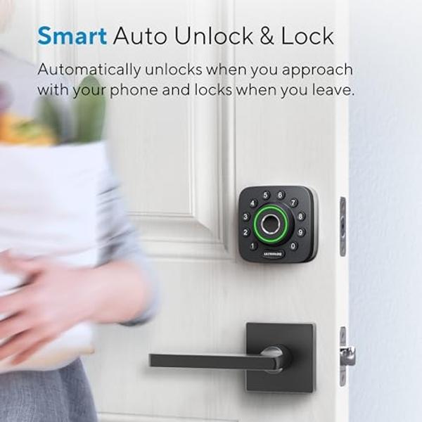 ULTRALOQ Smart Lock U-Bolt Pro, 7-in-1 Fingerprint Keyless Entry Door Lock with App Control, Anti-peep Keypad, Auto Lock, Smart Deadbolt Front Door, IP65 Waterproof, Easy Installat