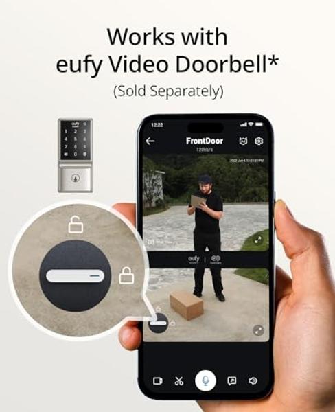 eufy Security Smart Lock C210, WiFi Deadbolt with Keyless Entry, Touchscreen Keypad, Easy Installation, and Remote App Control, No Bridge Needed, New Nickel