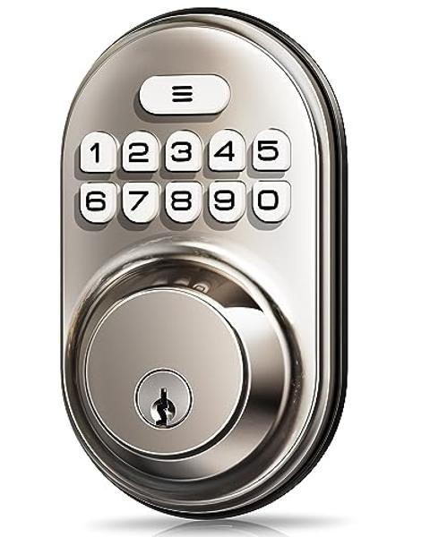 Google Nest x Yale Lock - Tamper Proof Smart Lock for Keyless Entry - Keypad Deadbolt Lock for Front Door - Black Suede