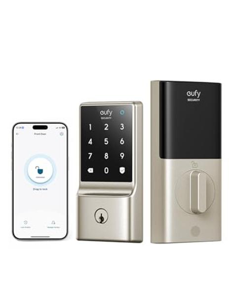 eufy Security Smart Lock C210, WiFi Deadbolt with Keyless Entry, Touchscreen Keypad, Easy Installation, and Remote App Control, No Bridge Needed, New Nickel