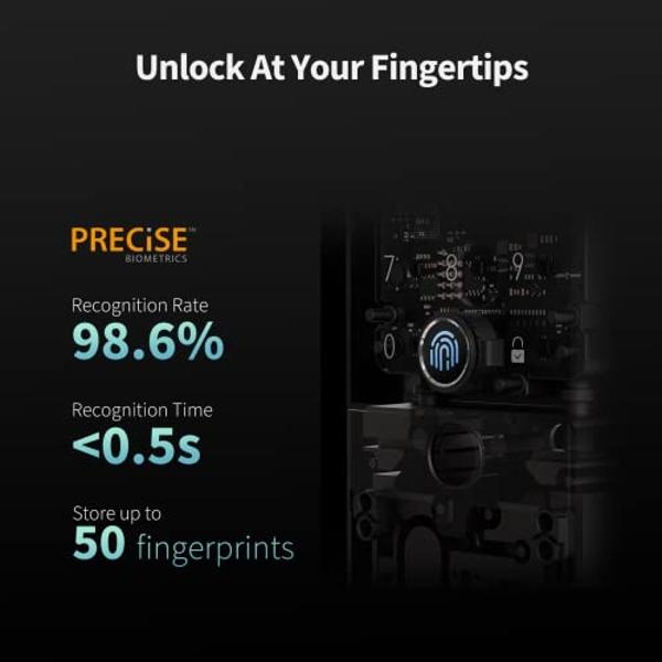 Aqara Smart Lock U100, Fingerprint Keyless Entry Door Lock with Apple Home Key, Touchscreen Keypad, Bluetooth Electronic Deadbolt, IP65 Weatherproof, Supports Apple HomeKit, Alexa,