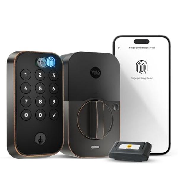 Yale Assure Lock 2 Touch Deadbolt, Oil Rubbed Bronze Keyed Smart Entry Door Lock with Wi-Fi Connected Touch Keypad and Fingerprint Scanner for Code Entry and Remote Access, YRD410-