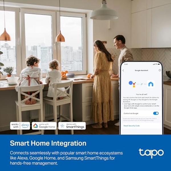 TP-Link Tapo Smart Door Lock, Deadbolt | Keyless Entry, Fingerprint Recognition, Touchscreen Keypad & in-App Monitoring with Scheduled Access | 1-Year Rechargeable Battery | BHMA G