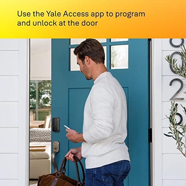 Yale Security Home Assure Lock 2 Deadbolt, Black Suede Keyless Entry Door Lock with Digital Touchscreen Keypad and Bluetooth Connectivity (No Wi-Fi), YRD430-BLE-BSP