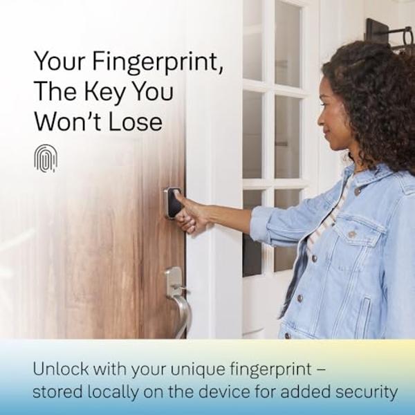 Aqara Smart Lock U100, Fingerprint Keyless Entry Door Lock with Apple Home Key, Touchscreen Keypad, Bluetooth Electronic Deadbolt, IP65 Weatherproof, Supports Apple HomeKit, Alexa,