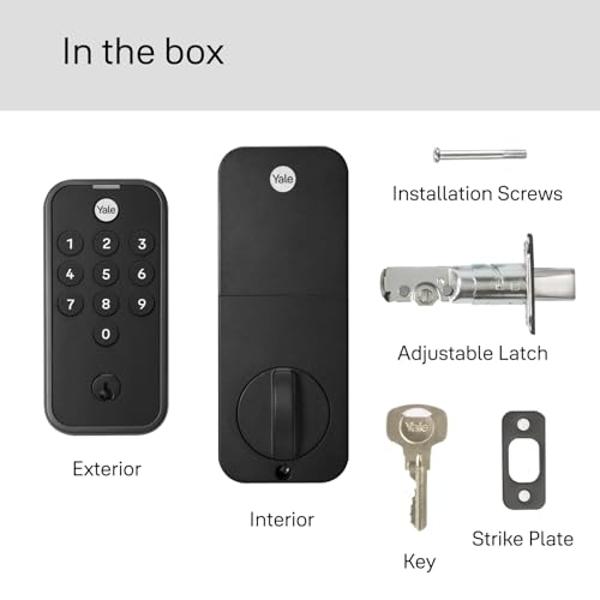 DESLOC B200 Keyless Entry Door Lock with Handle Set, Smart Locks for Front Door, Deadbolt Smart Lock, Front Door Locks Set, Electronic keypad Deadbolt with Handle, 12 Months Batter