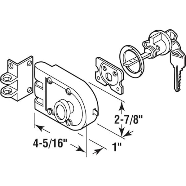 Prime-Line U 9970 Deadlock – Jimmy-Resistant Design Prohibits Forced Entry by Spreading of Door Frames – Single Cylinder Diecast Metal Lock With a Brass Finish and Angle Strike (Si