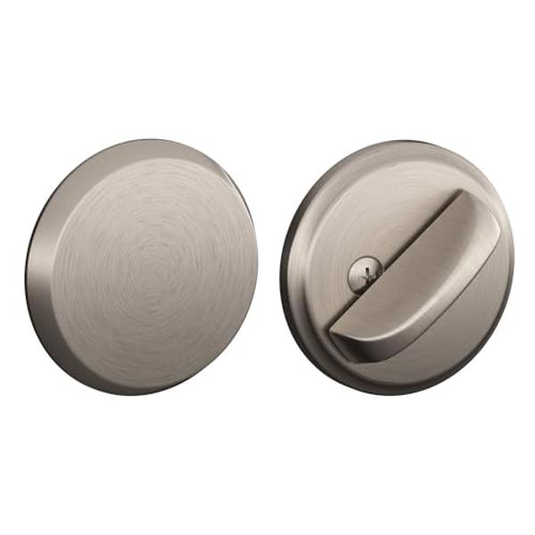 Schlage B81 619 Deadbolt with Standard Trim, Non-Keyed One Sided Deadbolt, Highest Residential Security, Satin Nickel