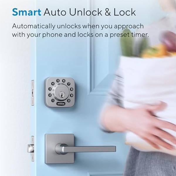 ULTRALOQ U-Bolt Smart Lock with WiFi Bridge, 6 in 1 Keyless Entry Door Lock with App Control, Backlit Keypad, Auto Unlock, Smart Deadbolt Locks for Front Door, ANSI Grade 1, 1 Year