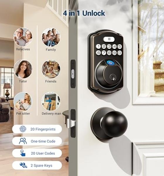 eufy Security Smart Lock C210, WiFi Deadbolt with Keyless Entry, Touchscreen Keypad, Easy Installation, and Remote App Control, No Bridge Needed, New Nickel