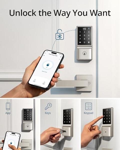 eufy Security Smart Lock C210, Keyless Entry Door Lock for Front Door, Built-in WiFi Deadbolt, No Bridge Required, Easy Installation, Touchscreen Keypad, App Remote Control, 4 AA B
