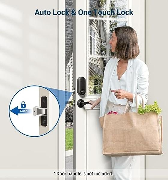 DESLOC B200 Keyless Entry Door Lock with Handle Set, Smart Locks for Front Door, Deadbolt Smart Lock, Front Door Locks Set, Electronic keypad Deadbolt with Handle, 12 Months Batter