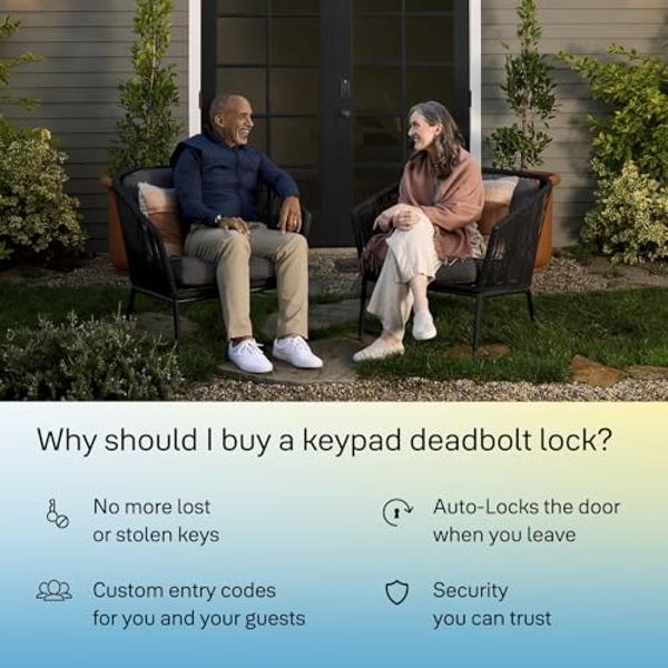 Yale Black Code Keypad Deadbolt Front Door Lock for Keyless Entry, YED210-NR-BSP