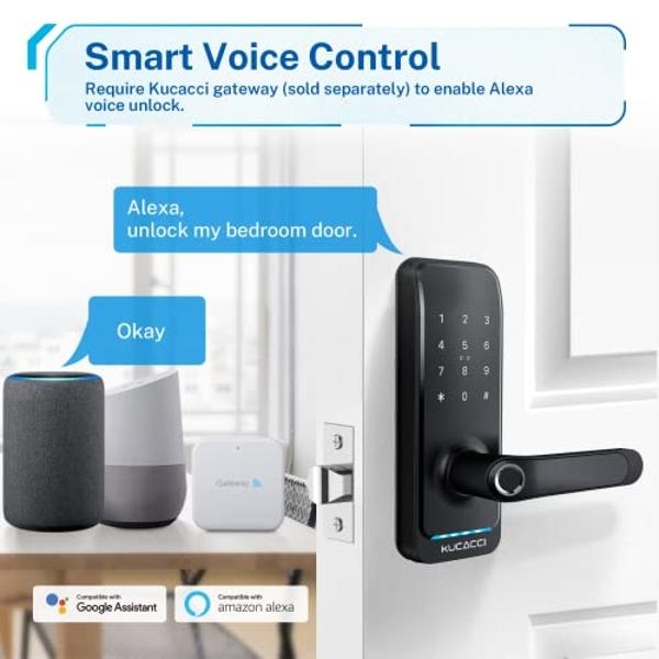 ULTRALOQ Latch 5 Built-in WiFi Smart Lock with NFC, 5-in-1 Keyless Entry Door Lock with Touch Digital Keypad, Smart Handle Lock, App Control, Black