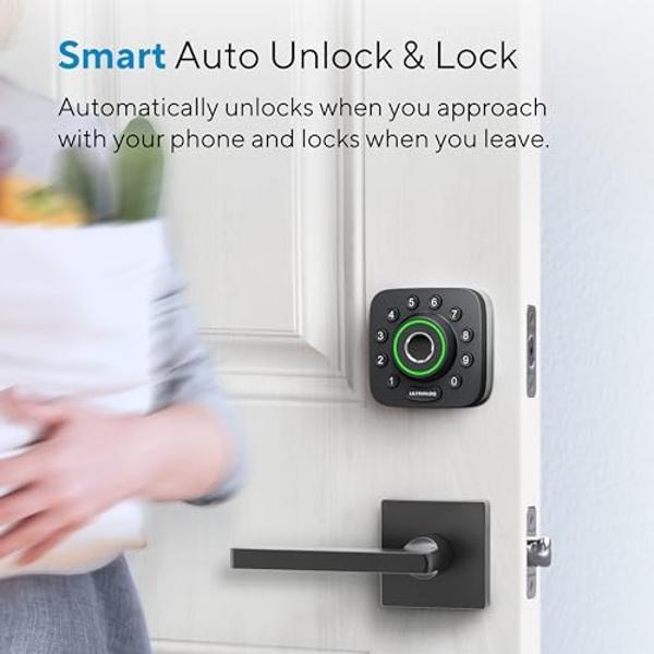 ULTRALOQ U-Bolt Pro WiFi Smart Lock with Door Sensor, 8-in-1 Keyless Entry Door Lock with Fingerprint ID, App Remote Control, Built-in WiFi Keypad Deadbolt, Auto Unlock, IP65 Water