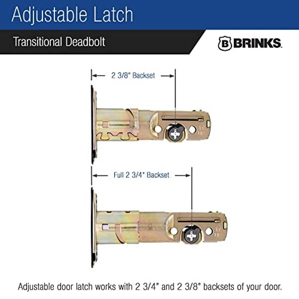 BRINKS Transitional Single Cylinder Deadbolt Lock, Door Lock Built for Residential Protection ANSI Grade 2 Security, Tuscan Bronze