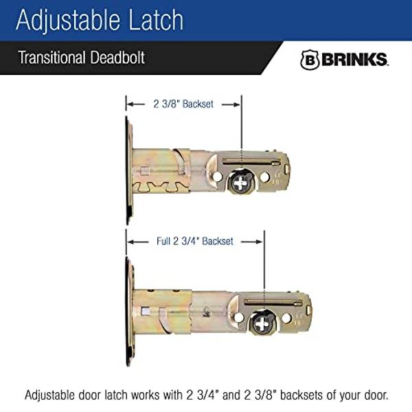 BRINKS Transitional Single Cylinder Deadbolt Lock, Door Lock Built for Residential Protection ANSI Grade 2 Security, Tuscan Bronze