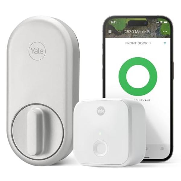 Yale Approach Smart Wi-Fi Deadbolt Retrofit Smart Lock, Unlimited Virtual Keys, App Remote Control, Keyless Entry - Silver