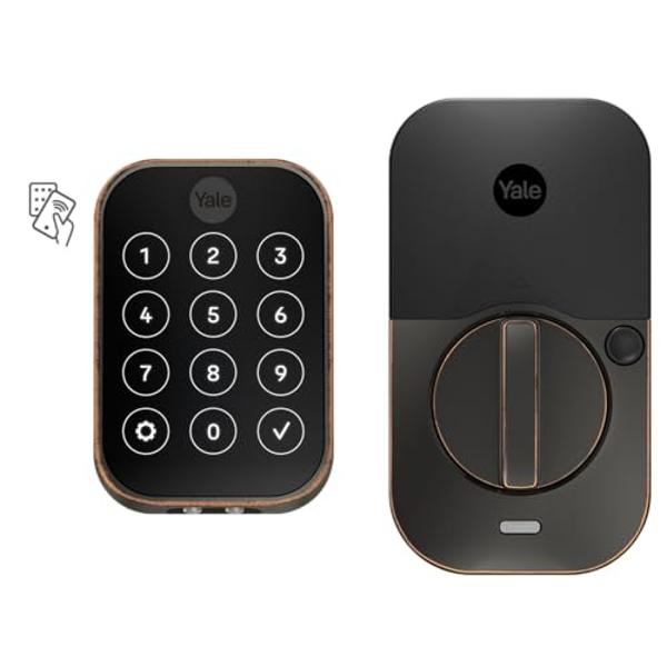 Yale Assure Lock 2 Plus Apple Home Keys, Bronze Keyless Entry Door Lock with Keypad for Code Entry Lock and Auto-Unlock (No Wi-Fi) Remote Access Requires Apple Home Hub via HomeKit