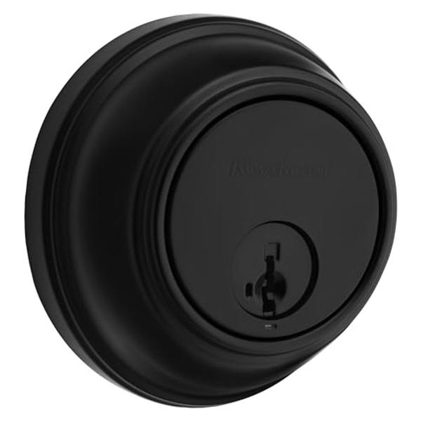 Matte Black Single Cylinder Deadbolt – Round Design For Front Or Office Doors - View #9