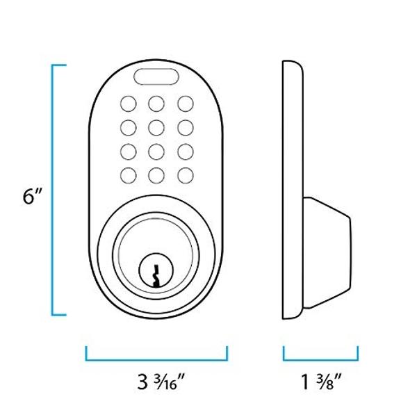 Honeywell Safes & Door Locks - Single Cylinder Front Door Deadbolt Lock Set - Anti-Bump Resistant Dead Bolt Lock for Exterior Doors with 2 Entry Keys - Polished Brass - 3 x 5 x 8.5