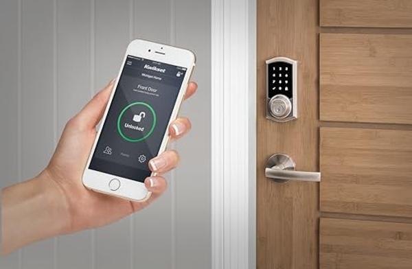 Kwikset SmartCode 916 Z-Wave Smart Lock, Keyless Entry Ring Compatible Door Lock, Touchscreen Electronic Deadbolt, SmartKey Re-Key Security, Smart Hub Required, Traditional Satin N