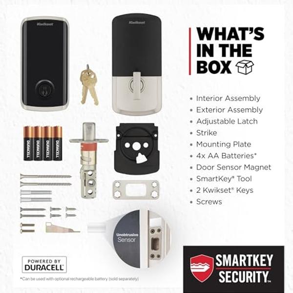 Kwikset Halo Select Smart Lock Keyless Entry Door Lock Wi-Fi and Matter Enabled Deadbolt No Hub Needed, Geofence Auto-Unlock, Grade AAA Certified, Easy Install, Satin Nickel Lifeti