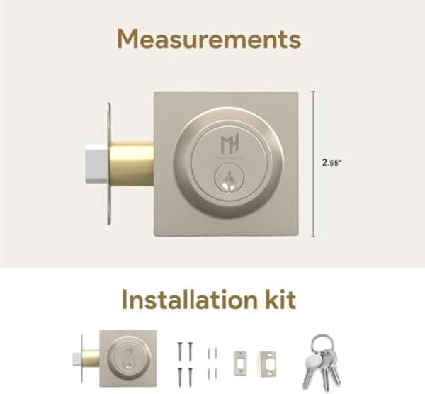 BRINKS Transitional Single Cylinder Deadbolt Lock, Door Lock Built for Residential Protection ANSI Grade 2 Security, Tuscan Bronze