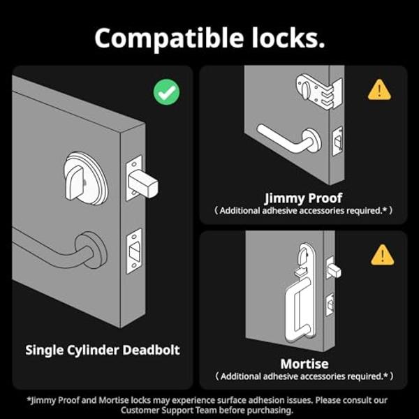 SwitchBot Smart Lock Pro, Keyless Entry Door Lock, Smart Door Lock Front Door, Electronic Smart Deadbolt, Fits Your Existing Deadbolt in Minutes, Add SwitchBot Hub2 to Support Matt