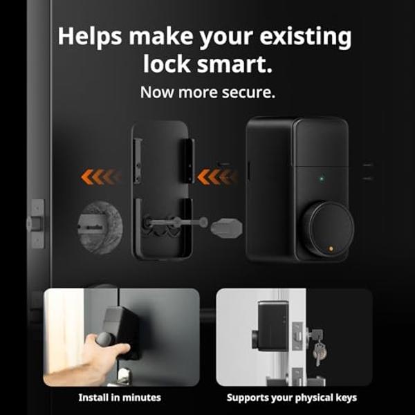 SwitchBot WiFi Smart Lock Pro, Keyless Entry Door Lock, Smart Door Lock Front Door, Electronic Smart Deadbolt, Fits Your Existing Deadbolt in Minutes, Supports Matter, Alexa, Googl