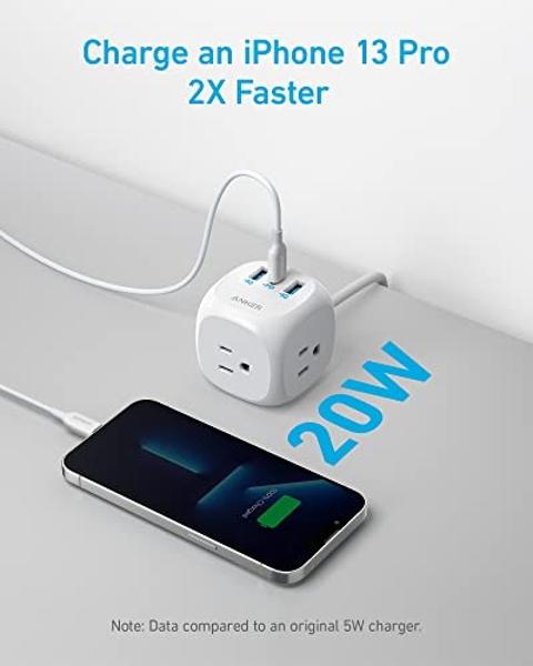 Appliance Extension Cord with Individual Switches on Off - 5 FT, 14 Gauge Heavy Duty Extension Cord with USB Ports, 8 outlets, High Wattage for Microwave, Workbench, Kitchen, Garag