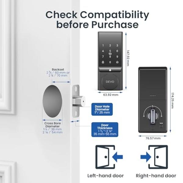 ULTRALOQ Bolt Fingerprint Smart Lock - Works with Apple HomeKit - Built-in WiFi Keyless Entry Door Lock - Voice Control with Siri, Alexa, Google - Biometric Smart Door Lock - Smart