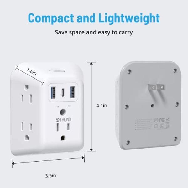 CRST 10-Outlets Heavy Duty Power Strip Metal Surge Protector with 15 Amps, 15-Foot Power Cord 2800 Joules for Garden, Kitchen, Office, School, ETL Listed(3165047) (10-Outlet, Yello