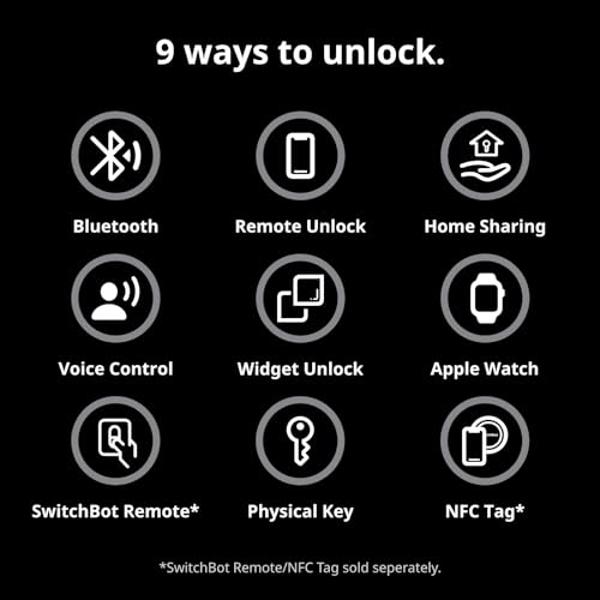 SwitchBot Smart Lock Pro, Keyless Entry Door Lock, Smart Door Lock Front Door, Electronic Smart Deadbolt, Fits Your Existing Deadbolt in Minutes, Add SwitchBot Hub2 to Support Matt