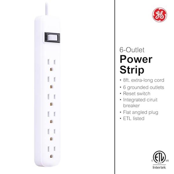CABOCASA 3FT Ultra Flat Plug Extension Cord Power Strip with 3 Outlets, Patented Detachable Ultra-Thin Outlet Cover Concealer & Ultra-Flat Plug, Max. 13A 125V 1625W ETL Listed, Whi