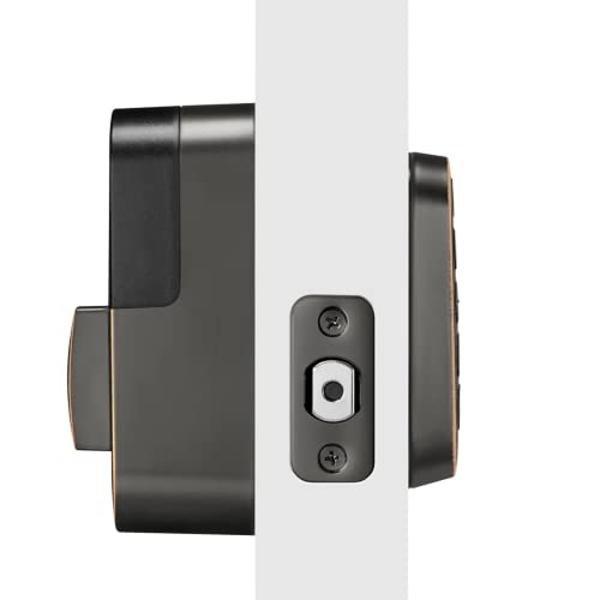 Keyed Entry Door Deadbolt with One Keyed Side and Twist-Knob Interior, 2-Way Adjustable Latch, Fits Standard Doors, Oil Rubbed Bronze – Design House, 750869