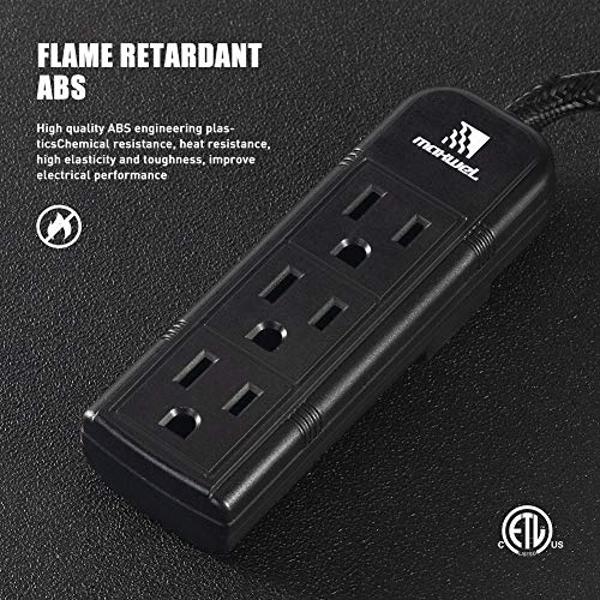 Flat Extension Cord 15 Ft, NTONPOWER Ultra Thin Flat Extension Cord Under Carpet, Rug, Door, Wall Mount Power Strip Flat Plug with 4 Outlets 3 USB, Overload Protection for Indoor H