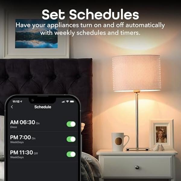 Geeni Surge Ultra Smart Surge Protector – 8 Outlet Power Strip with 6 Smart + 2 Always-On, 1200 Joules, Remote Control, Alexa & Google Assistant Compatible