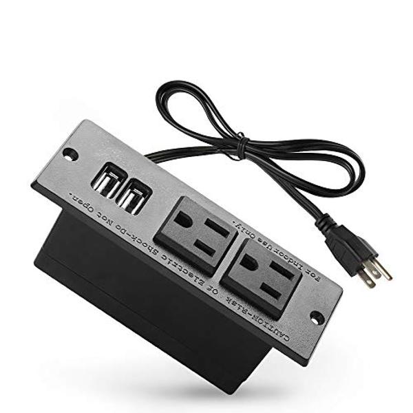Mifaso USB Power Strip, Flat Plug Power Strip Extension Cord with 3 Outlets 3 USB Ports(Smart 3.1A), 5ft Braided Power Cord, ETL Listed Compact for Cruise Ship, Travel, Home, Offic