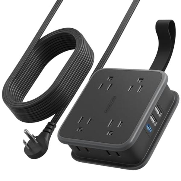 Maxxima 6 Outlet Power Strip Surge Protector - 300 Joules, Features Red On/Off Switch, 4 Pack, Powers Multiple Electronics and Devices Simultaneously, Perfect for Home Appliances -