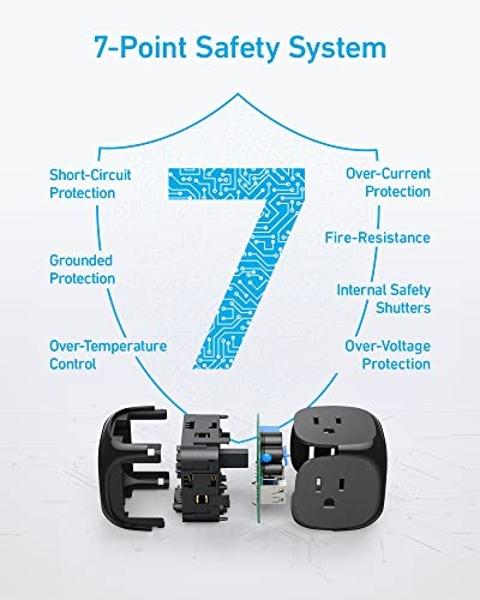 Anker 20W USB C Power Strip, 321 Power Strip with 3 Outlets and USB C Charging for iPhone 15/15 Plus/15 Pro/15 Pro Max (Black, 10FT)
