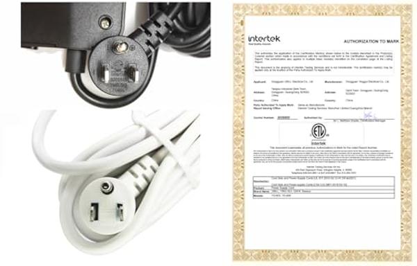 20FT Surge Protector Power Strip Extension Cord with USB C, Asamoom Flat Plug Power Strip with Long Cord, 8 Outlets and 3 USB-A & 1 USB-C Port,1700J for Wall Mount Desk White