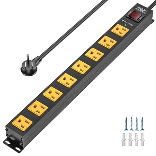 Prolunga CRST 8 Prese Con Protezione Sovratensione 2100J – 6 Ft, 1875W, Metallo