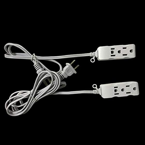 Multi Plug Extender Box 3 Outlet Power Strip,Flat pins Socket,3FT,6Ft,9Ft,15Ft Bulb,TV Long Extension Cord, with 3rd Grounding Pin,White (2.7m/9Ft)